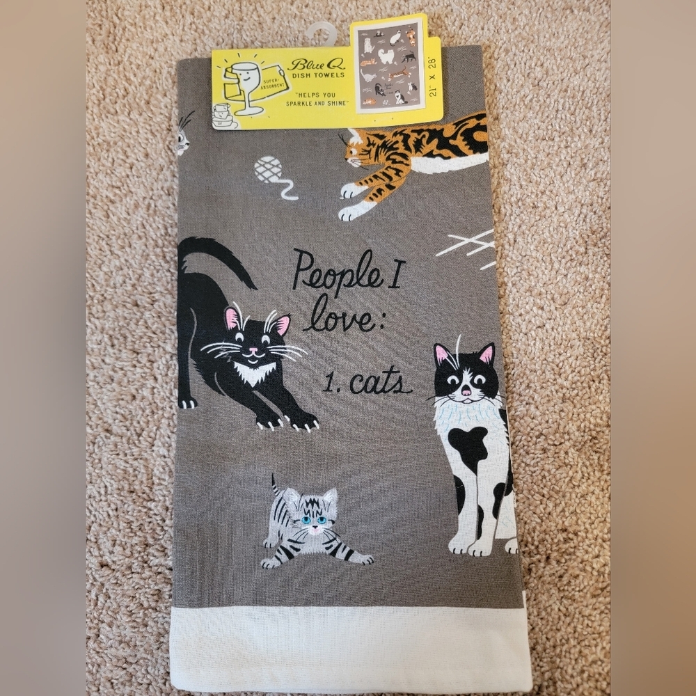 NWT Dish Towel "People I Love: 1. Cats"